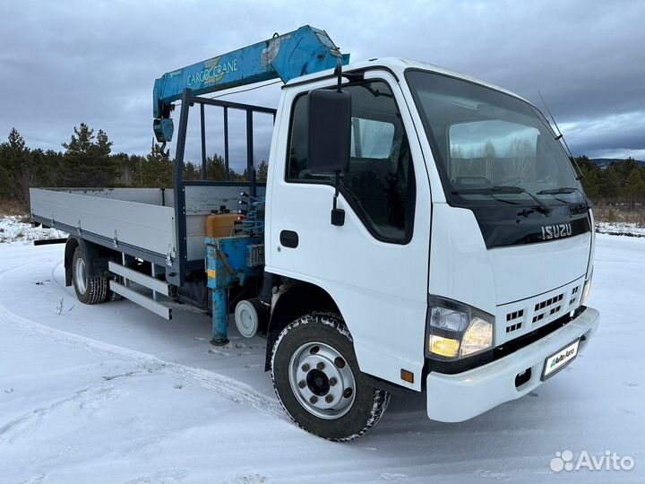 Бортовой грузовик Isuzu NKR с КМУ Tadano, 2008