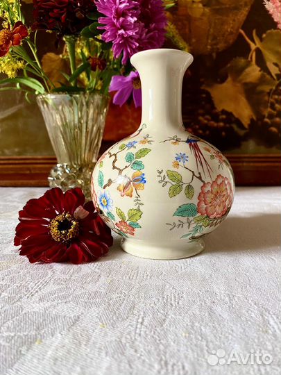 Ваза фарфоровая винтаж, ручная роспись