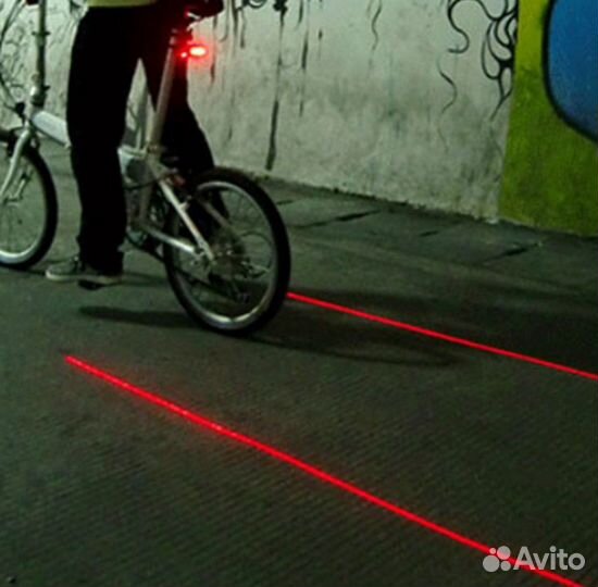 Лазерный фонарь велосипеда задний новый