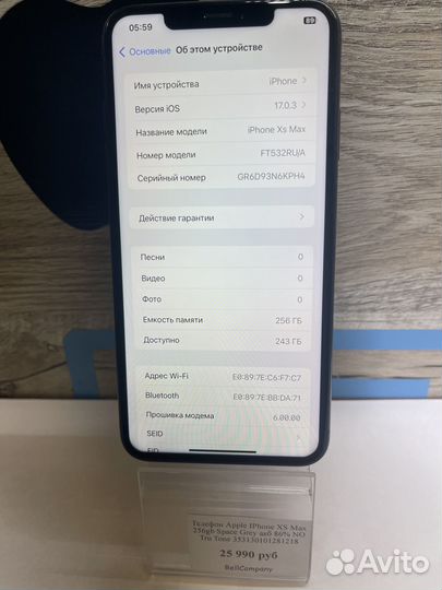 iPhone Xs Max, 256 ГБ