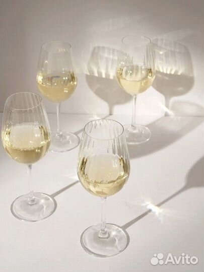 Хрустальные бокалы рифленые zara