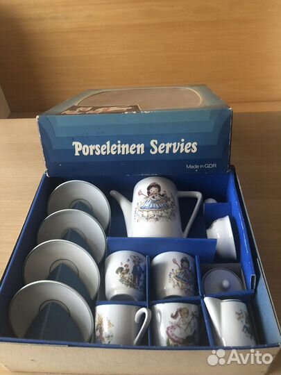 Сервиз детский фарфоровый, винтаж, гдр