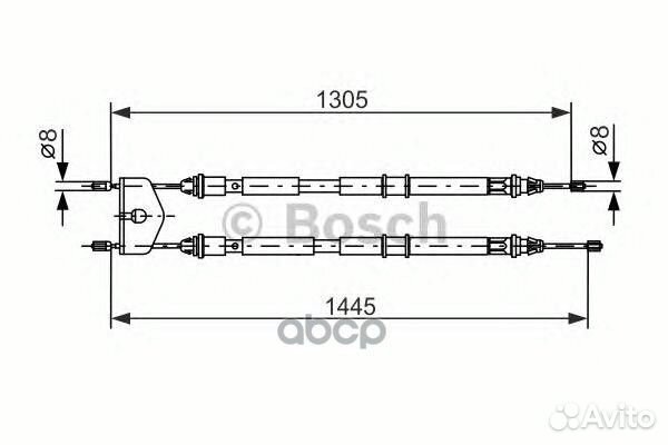 Трос стояночного тормоза bosch 1 987 477 732 1 987