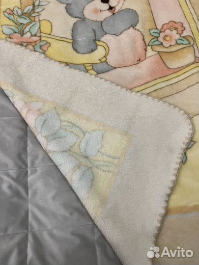 Детское одеяло плед покрывало плюшевое 135х100