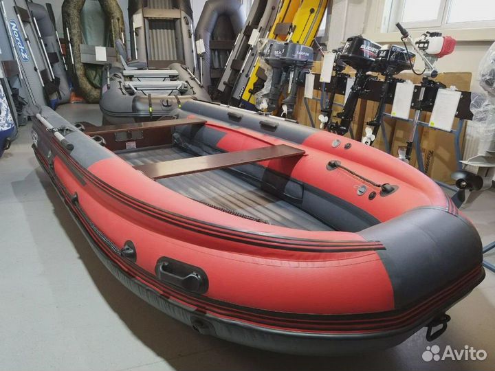 Лодка Skat Тритон 390 Fi нд; т.серо-красный