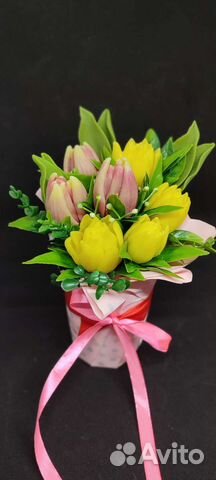 Букеты из мыла розы тюльпаны
