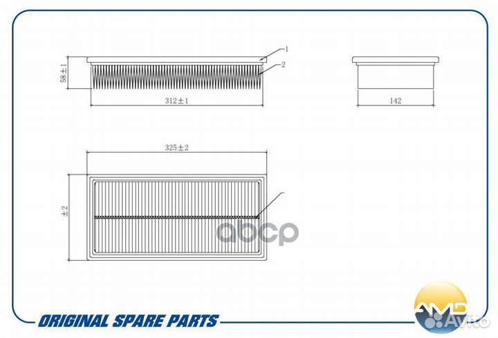 Фильтр воздушный citroen (C5 DC) (2001) (C8 EA