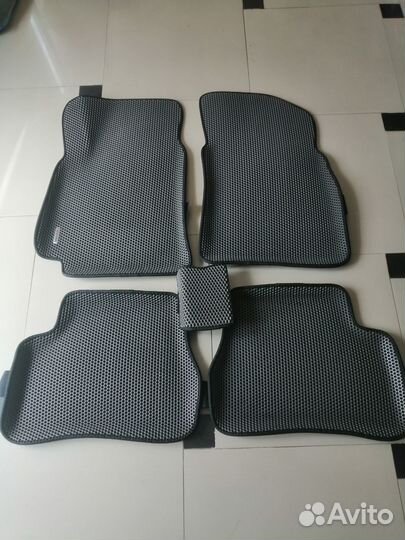 Коврики Eva 3D с бортом Hyundai Accent серый/черны