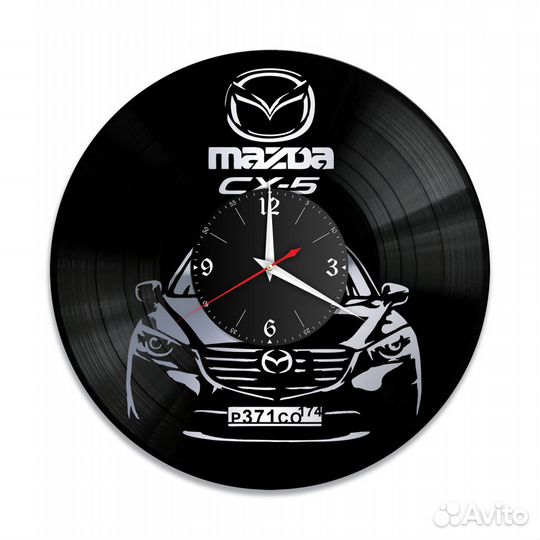 Mazda CX-5 Ваш госномер, серебро №2 часы из винила