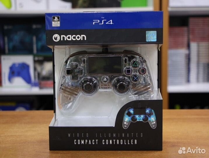 Геймпад Nacon Compact PS4/PC синяя подсветка