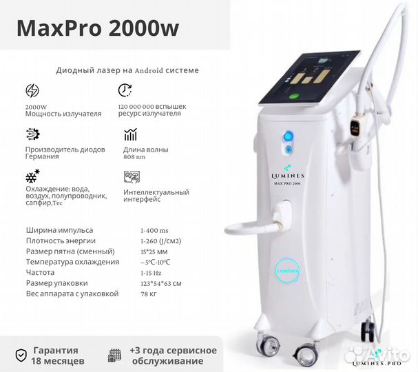 Диодный лазер люминес Max Pro 2000вт