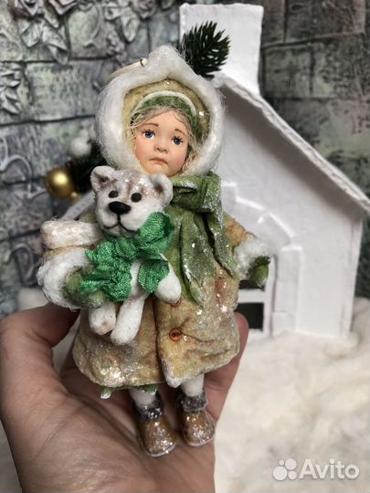 Ватная елочная игрушка