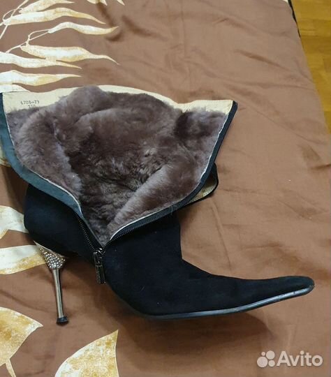 Сапоги зимние из натуральной замши