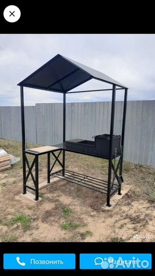 Мангал с крышей, беседка с мангалом