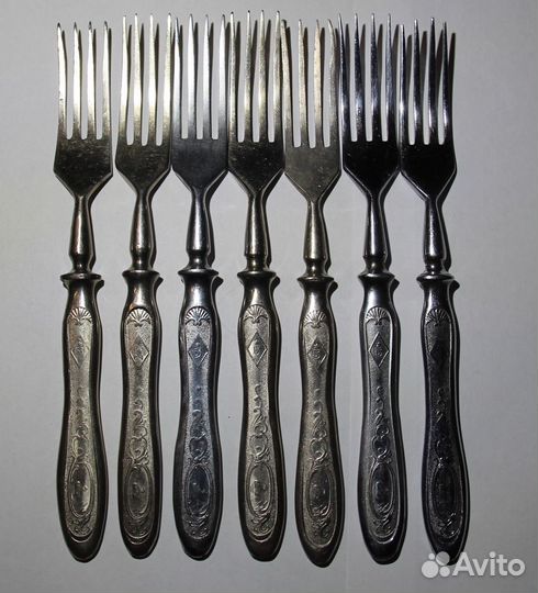 Вилки столовые, 7 штук, СССР, бз, лебедь