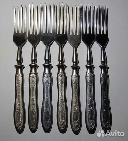 Вилки столовые, 7 штук, СССР, бз, лебедь
