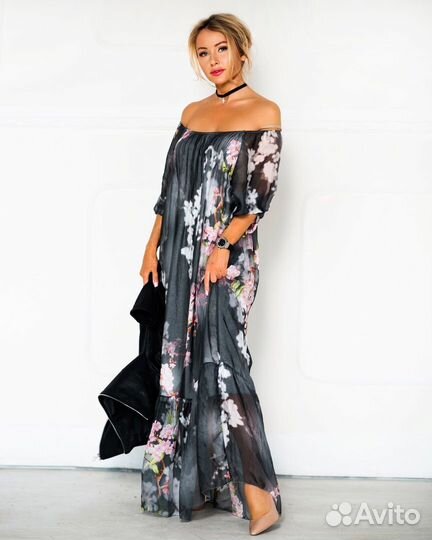 Платье макси струящееся