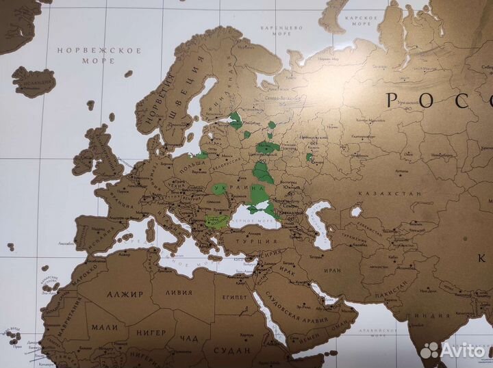 Карта мира интерактивная 60х84