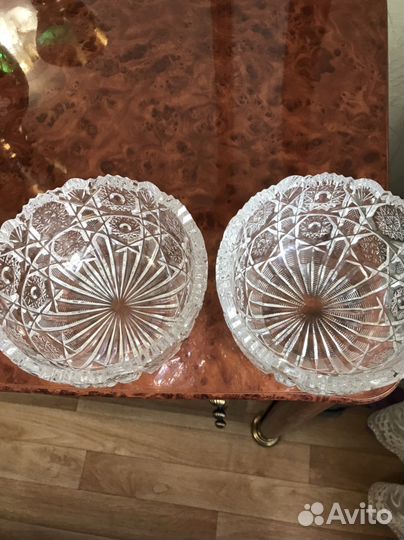 Хрустальные конфетницы 2 шт