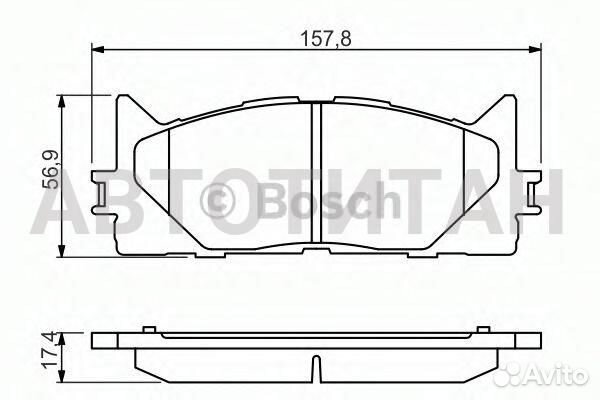 0 986 494 430 колодки дисковые передние 157.8x17.4