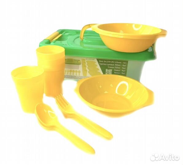 Набор посуды для пикника на 4 персоны 17 предметов