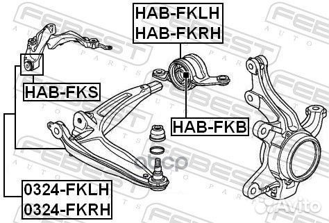 Рычаг подвески перед лев 0324fklh Febest