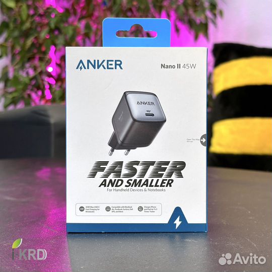 Зарядка Anker 45W USB-C Nano II (Оригинал, новая)