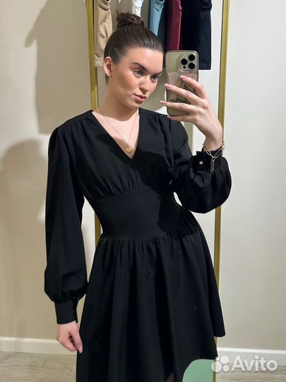 Платье женское вечернее черное 42