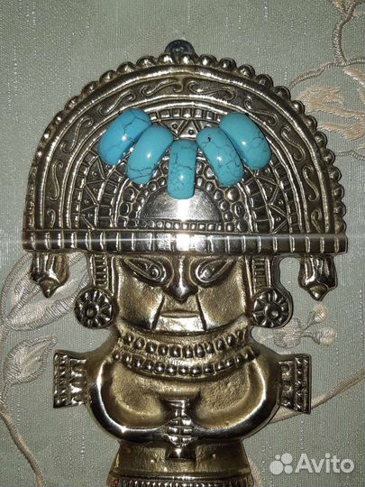 Бронзовое панно ритуальный нож Туми (Перу)