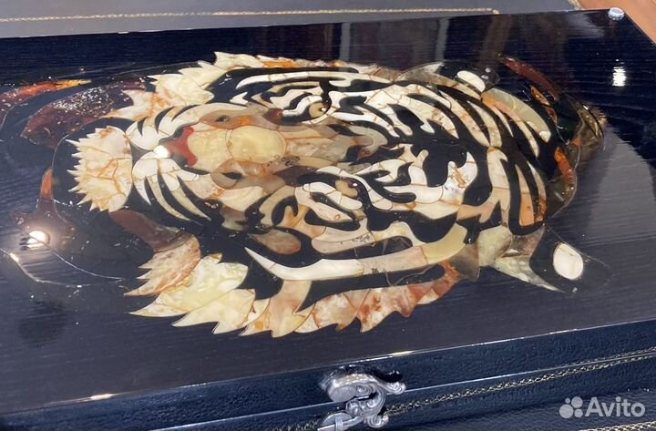 Нарды из янтаря Тигр