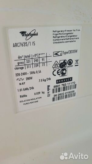 Холодильник бу whirlpool