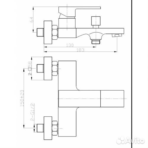 Смеситель для ванны WeltWasser WW MX Kassel 703 Хр