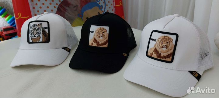 Бейсболка сетка с тигром и львом