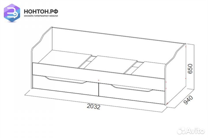 Кровать №1 ясень анкор светлый