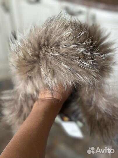 Шапка ушанка детская енот