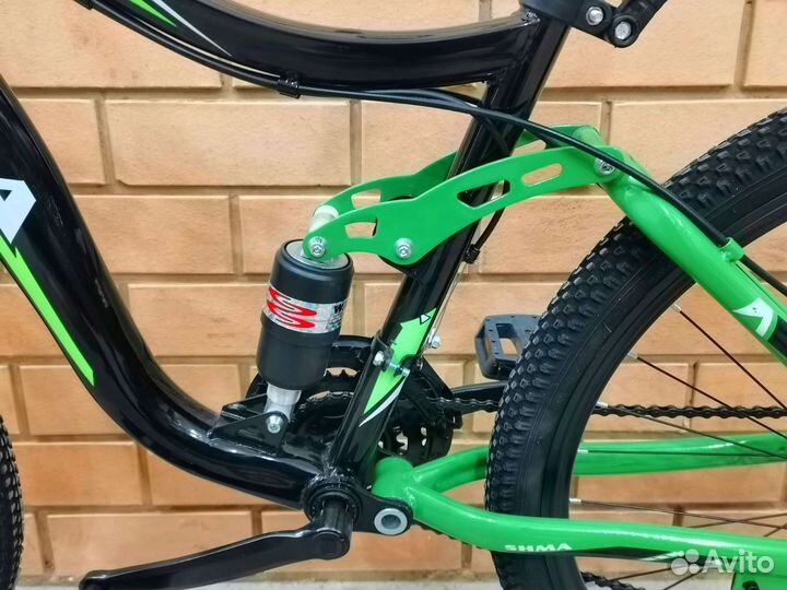 Велосипед двухподвесный скоростной на колёсах 26д