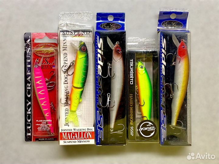 Уловистый набор воблеров на щуку 5 шт (95-113 мм)