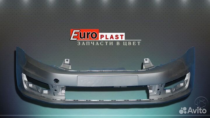 Передний бампер Volkswagen Polo рестайлинг серебри