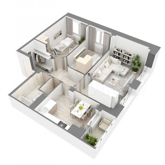 3-к. квартира, 63,8 м², 6/7 эт.