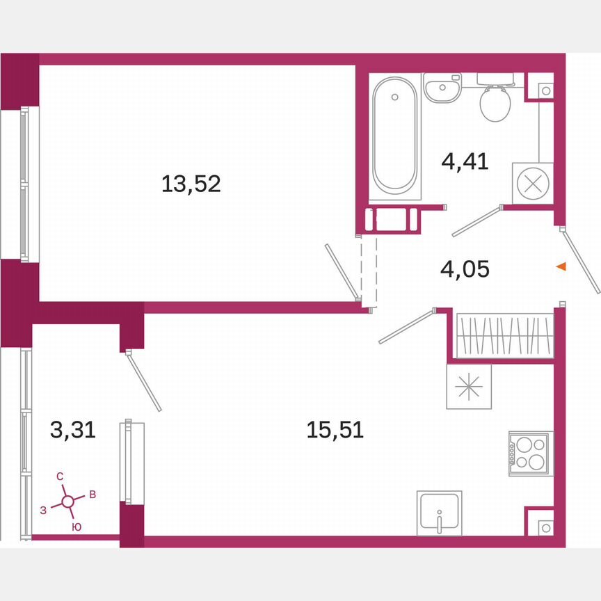 1-к. квартира, 39,2 м², 3/10 эт.