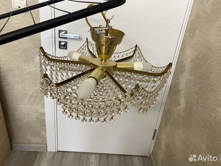 Люстра хрусталь бу