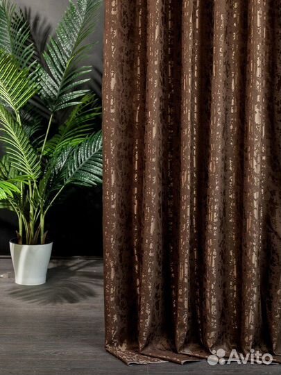 Шторы мрамор, коричневый