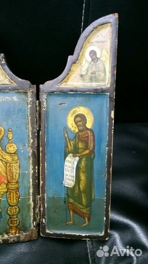 Старинная Икона господь вседержитель, складень 18