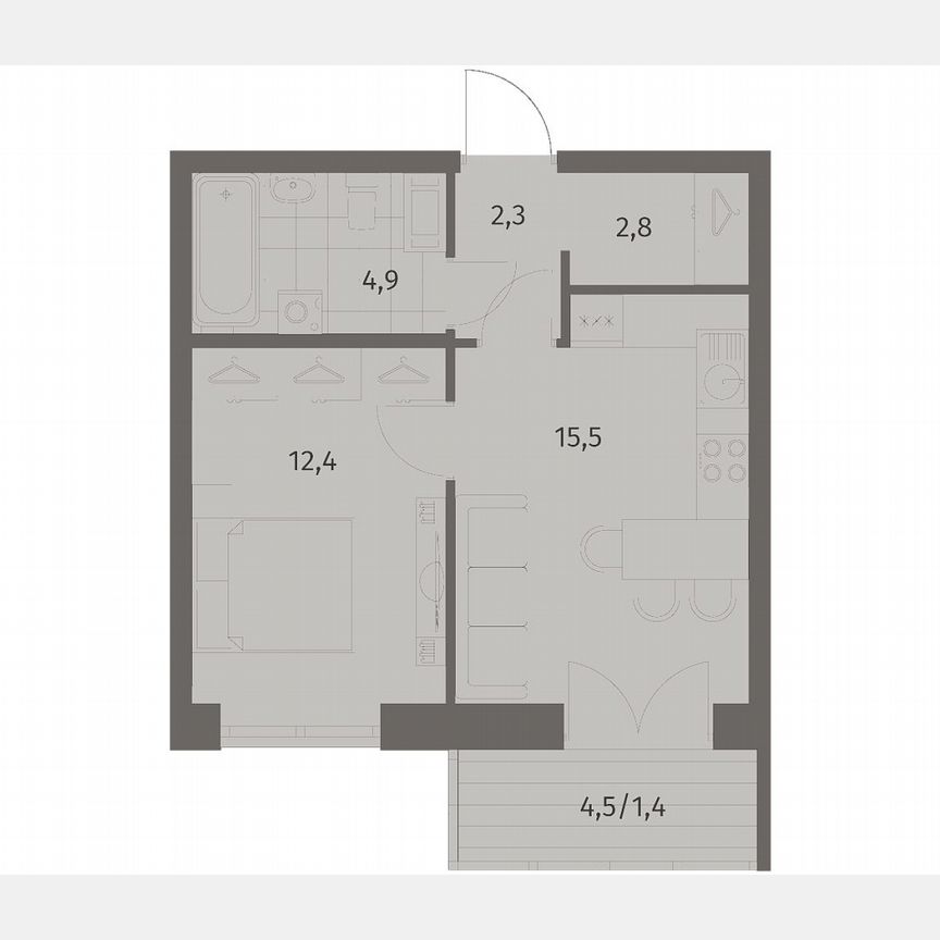 1-к. квартира, 39,3 м², 9/11 эт.