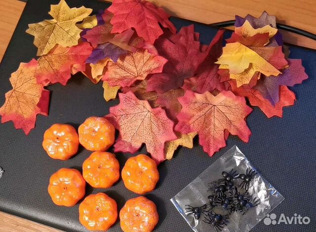 Пакетом Декор тыквы, листья, паучки