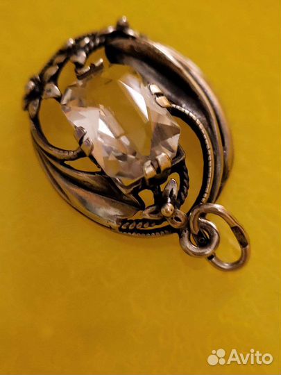 Серебряный Кулон Горный Хрусталь Винтаж
