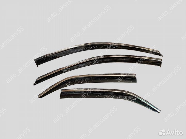 Ветровики Toyota Camry 50 2011-2017 нержавейка