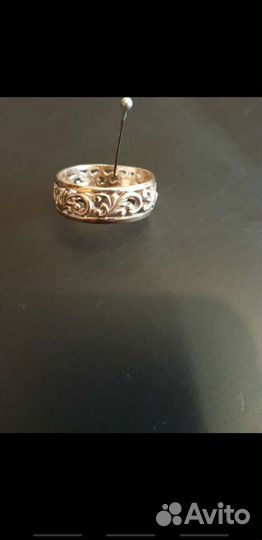 Кольцо р.17,серебро 925 пробы, с позолотой