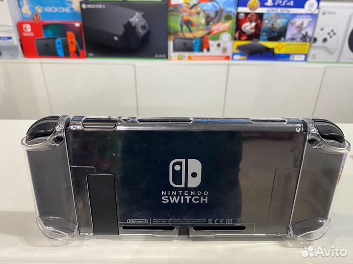 Nintendo Switch + прозрачный чехол + Astral Chain