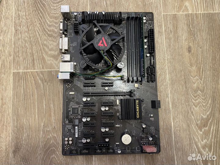 Gigabyte b250 +g3930+8gb ddr4+кулер 12 карт